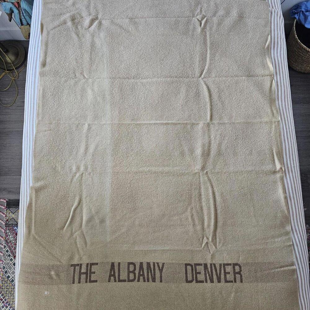 The Albany Denver Antique Wool Pendleton Hotel Blanket